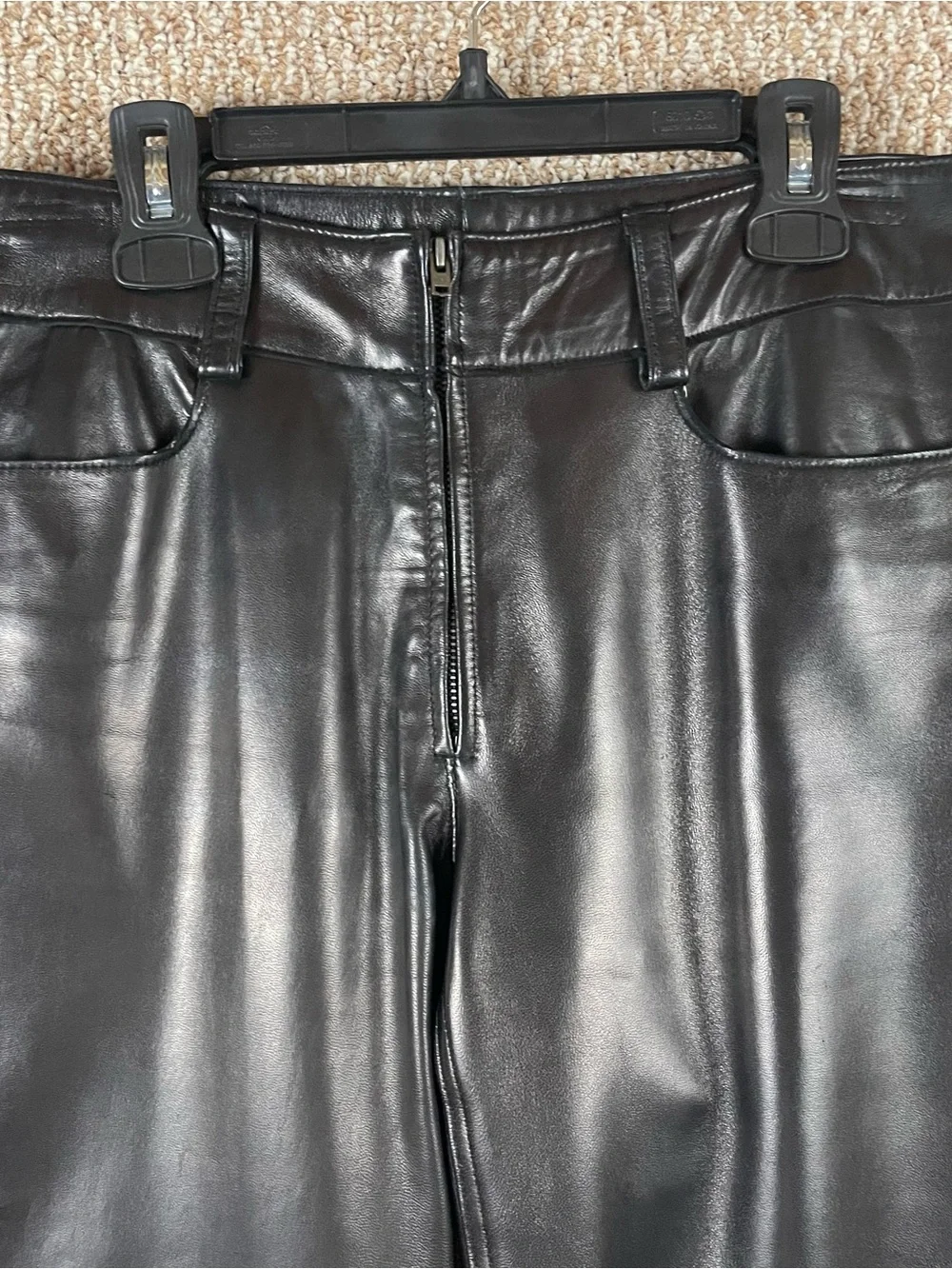 VTG Banana Republic Liquid Leather Pants Size 2 (28x28) Goth Emo Rave Black F95